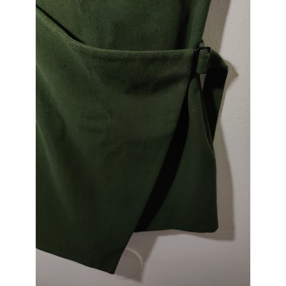 Kate Spade Saturday Green Wool Blend Strapless Mini Wrap Dress Women's Size 2 - Picture 5 of 11